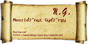 Meszlényi György névjegykártya