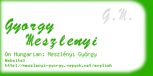 gyorgy meszlenyi business card